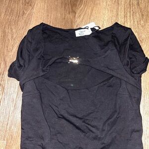 Tiger Mist Black Cutout Short Sleeve Tee